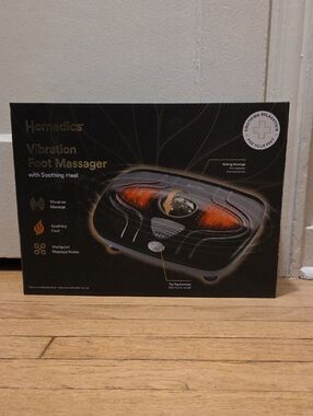 HOMEDICS Vibration Foot Massager with Soothing Heat, Black